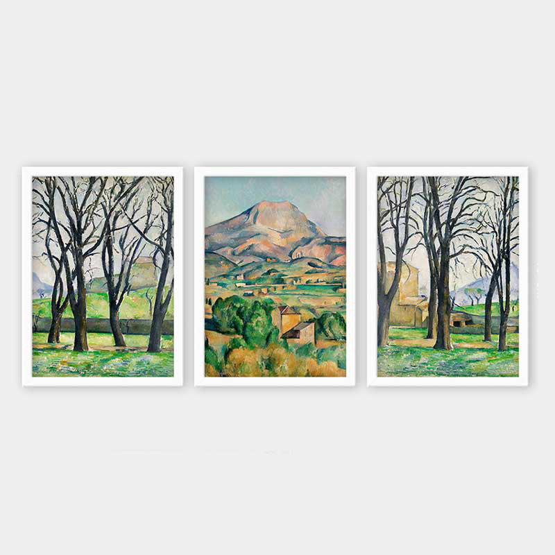 Ensemble de 3 peintures élégantes encadrées décoratives, 13,8 x 17,7 pouces chacune | 100% bois avec cadre 100% polystyrène (épaisseur: 0,8 pouce) | Impression numérique UV, parfaite pour le salon et la décoration intérieure