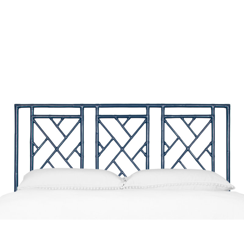 Tête de lit en rotin Cowden , Bleu marine, Très grand