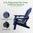 Upgraded Folding All-Weather HDPE Adirondack Chair With Dual Cup Holders, 37.8 In. Extra High Back & Reinforced Seat 3PCS-1535825353