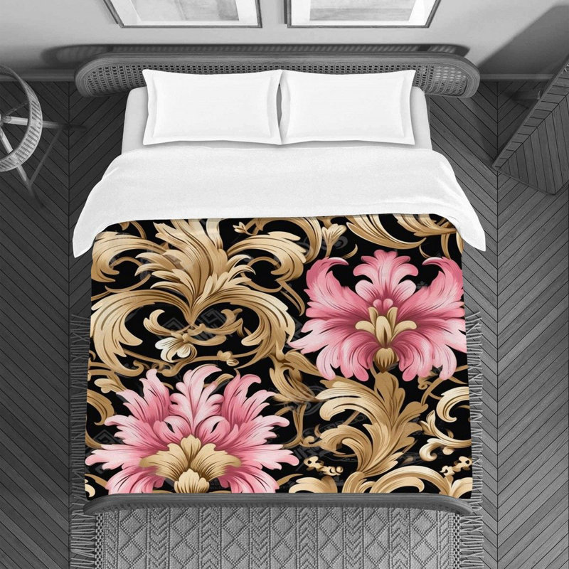 Polyester Floral Duvet Cover, Queen Duvet Cover