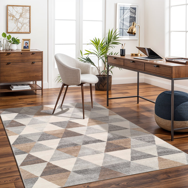 Geometric Area Rug, Rectangle 200cm x 274cm
