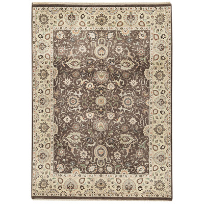Tapis brun et doré de haute qualité noué à la main