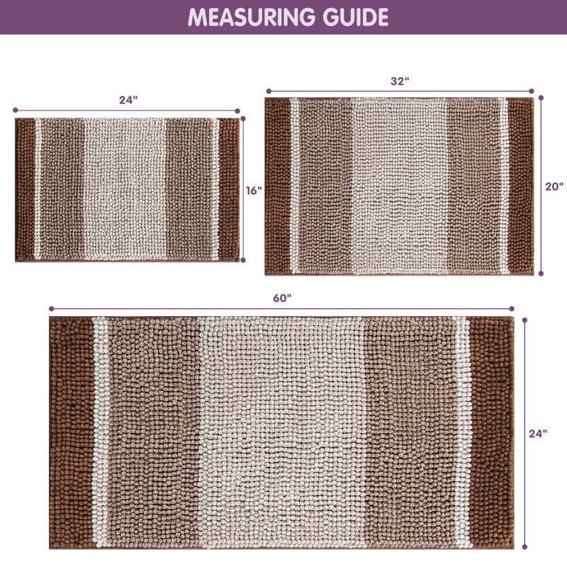 Tapis pour salle de bain Gradient Cationic Chenille, Brun, L 16 po x L 24 po