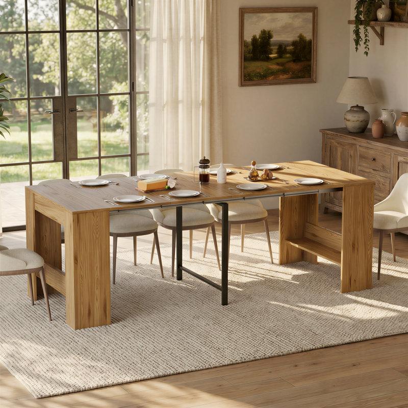 Table de salle à manger extensible de 19,7 po à 87,7 po pour 2 à 8 personnes, avec 4 rallonges amovibles
