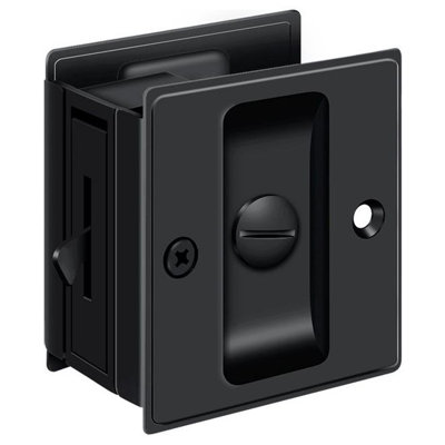 Deltana SDL25U19 Pocket Lock, 2-1/2" x 2-3/4" Privacy in Paint Black