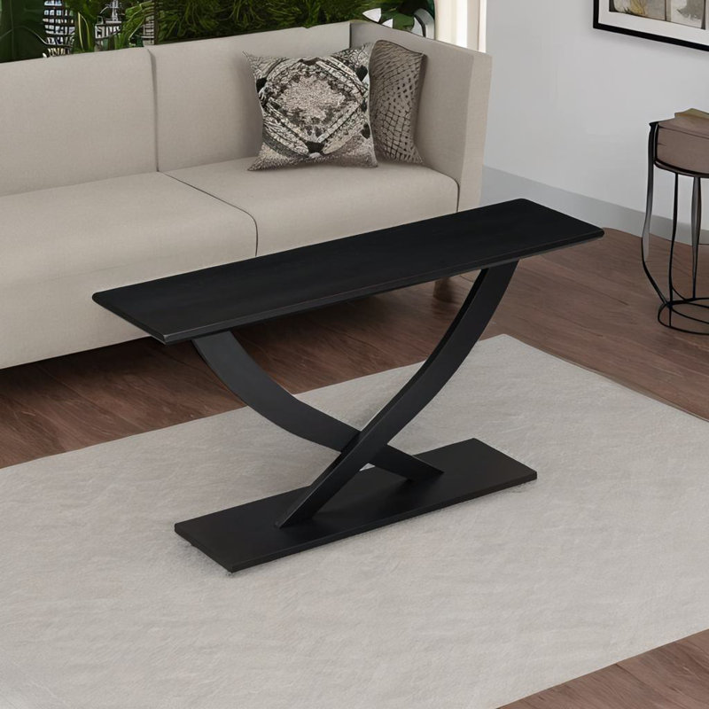 Console Table With Cross-leg, Black