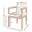 Ensemble de 2 chaises de salle à manger en bois d'acacia, fauteuils avec coussins crème, fauteuil d'appoint en tonneau, ensemble de chaises d'appoint de cuisine pour balcon, cour, jardin, blanc clair