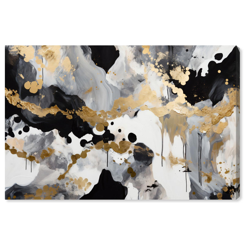Elegant Abstract Gallery Wrapped Canvas Wall Art, 36" x 24"