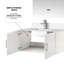 Meuble-lavabo de salle de bain 36 po X P 22 po , Comptoir en quartz blanc, ensemble de robinets et Miroir à DEL-1830679234