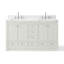 Meuble-lavabo double 60 po avec comptoir en quartz blanc Thassos Aula-940259410