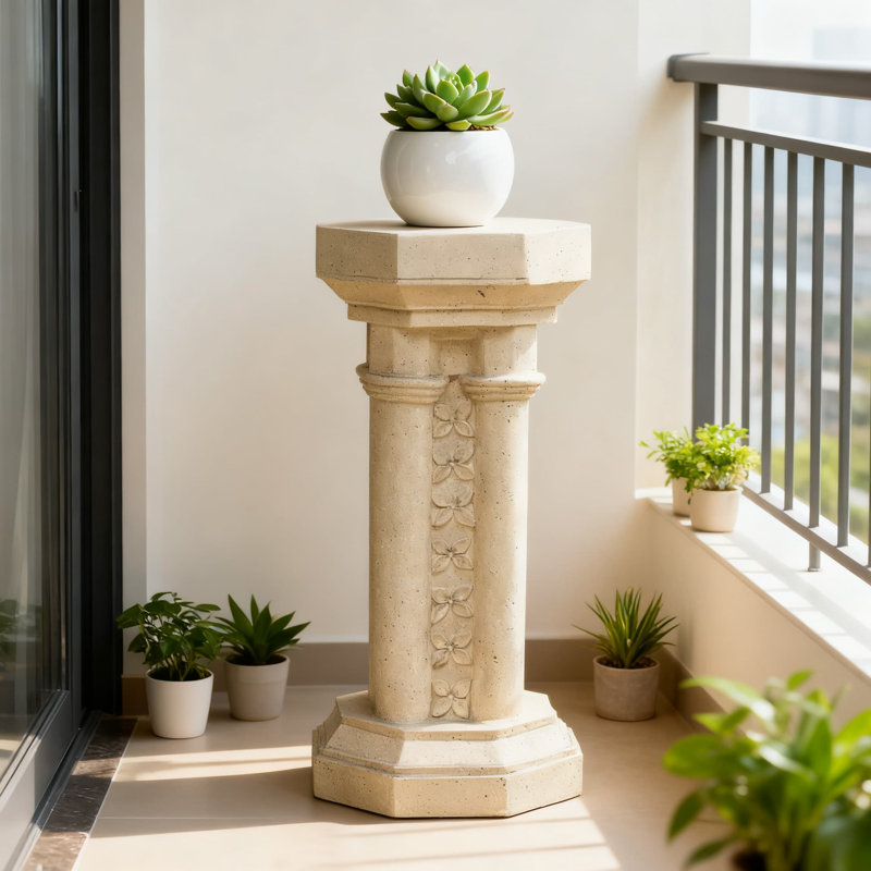 Table d'appoint en béton à colonne pour piédestal pour décoration intérieure et extérieure, légère et durable