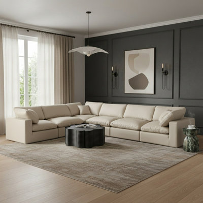 Canapé modulaire réversible en similicuir de 160 po de largeur