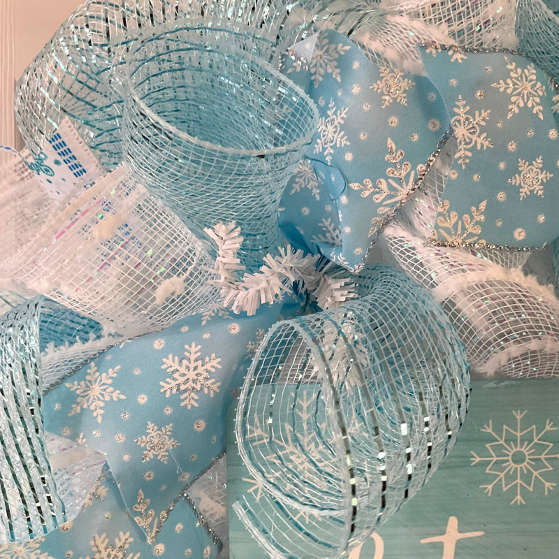 Couronne d'hiver avec flocon de neige Let It Snow