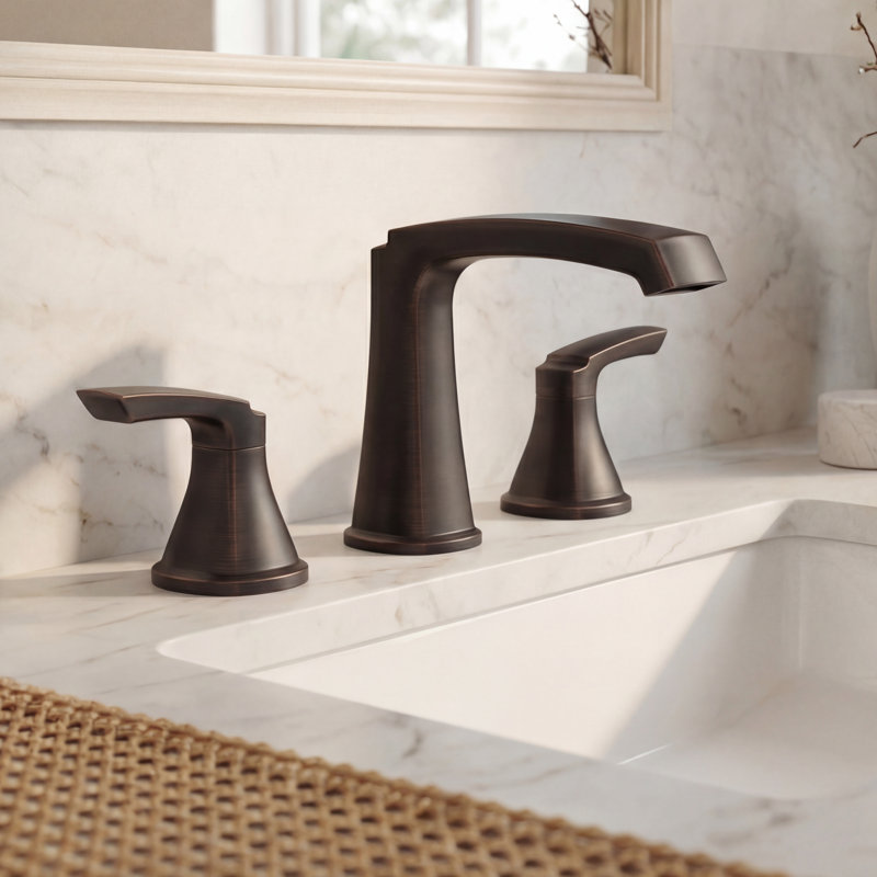 Waterfall Widespread 3-hole Bathroom Sink Faucet in Oil Rubbed Bronze, Oil Rubbed Bronze