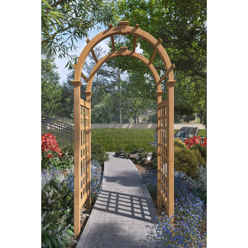 47'' W x 24'' D Solid Wood Arbor, Brown