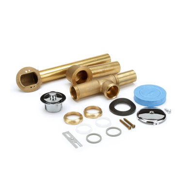 Full Kit, Brass Tubular - 17 Ga. Uni-Lift Stopper with Chrome Finish Trim