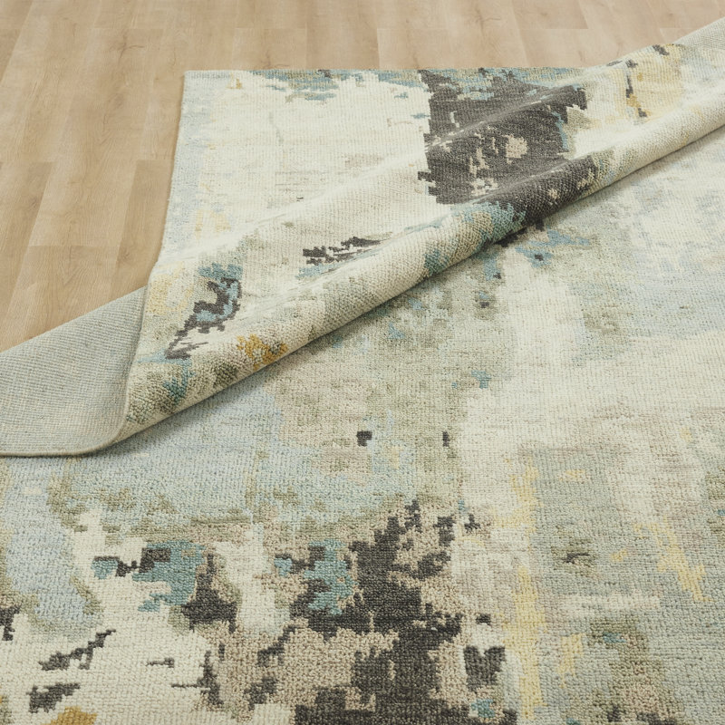 Tapis en laine noué à la main Toros Misty Jade Toros, Rectangle 9 pi x 12 pi