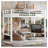 Twin XL Metal Loft Bed with Safety Guardrails and Dual-Side Ladder - Space-Saving White Metal Bed Frame for Dorm Rooms & Small Bedrooms