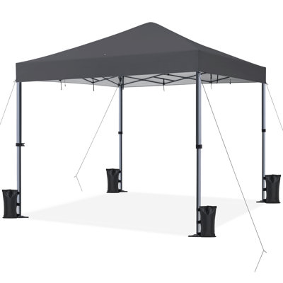 Metal Pop-Up Canopy with One-Push-To-Lock Setup Mechanism