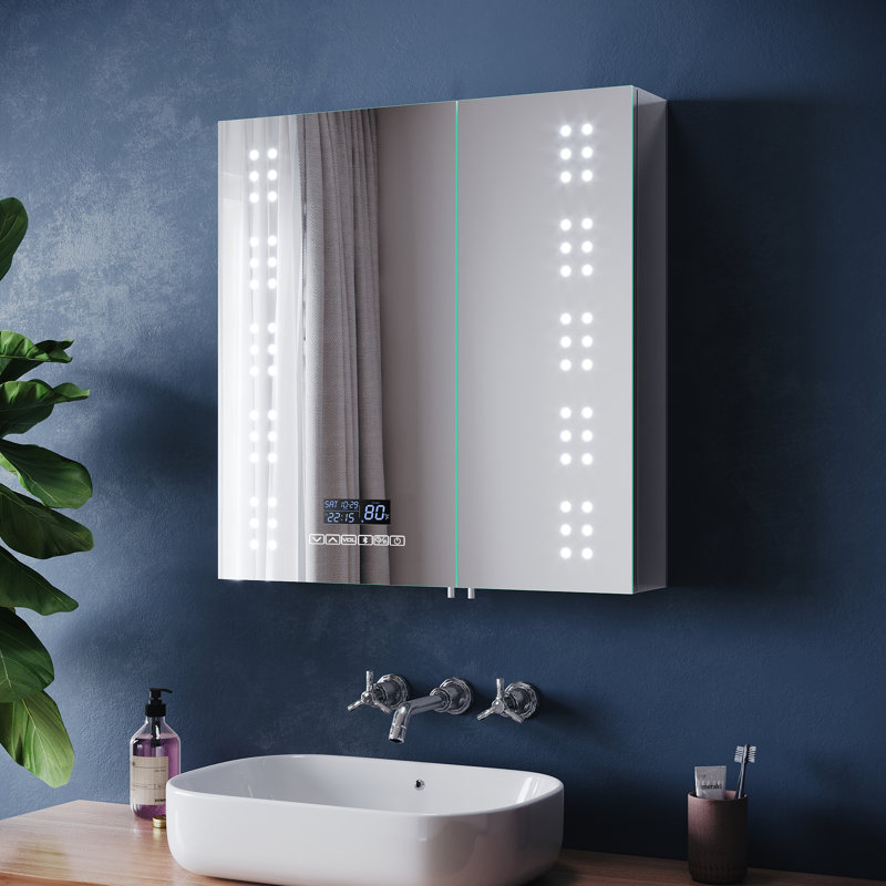 63mm W 65mm H Medicine Cabinet Mirror 3 Adjustable