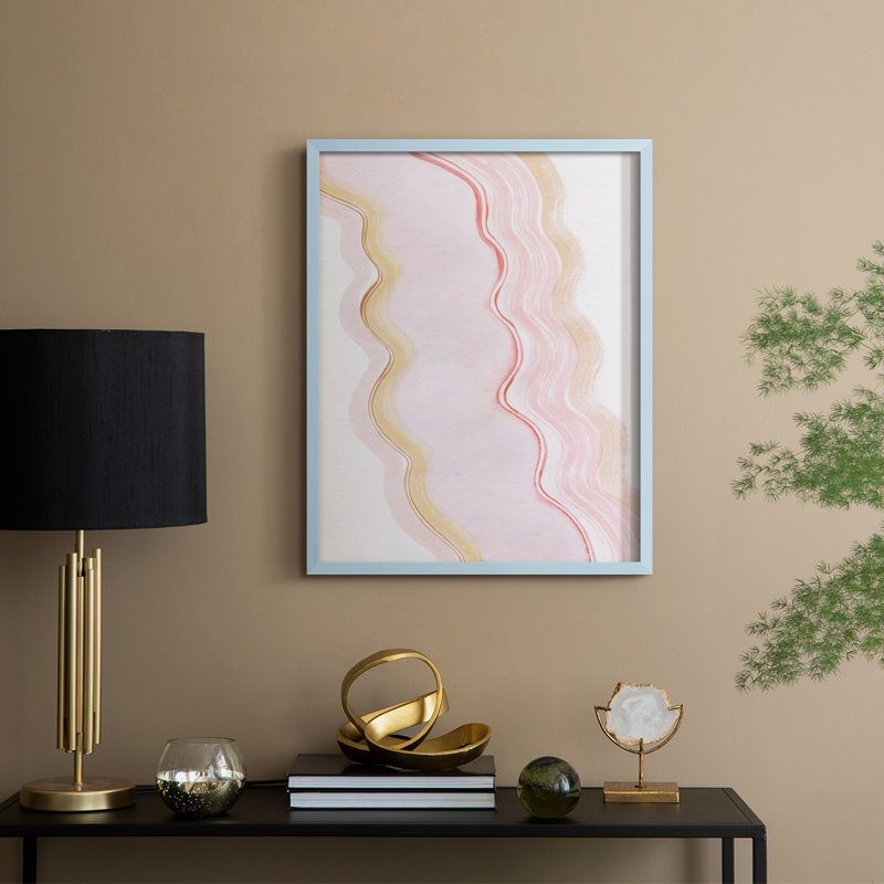 «Strawberry Ripples I», reproduction encadrée - bois massif, H 11 po x l 9 po, Bleu