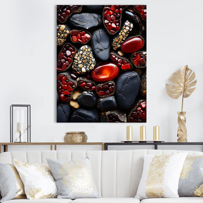 Stone Ruby Radiance 1 - Stone Geode Wall Art