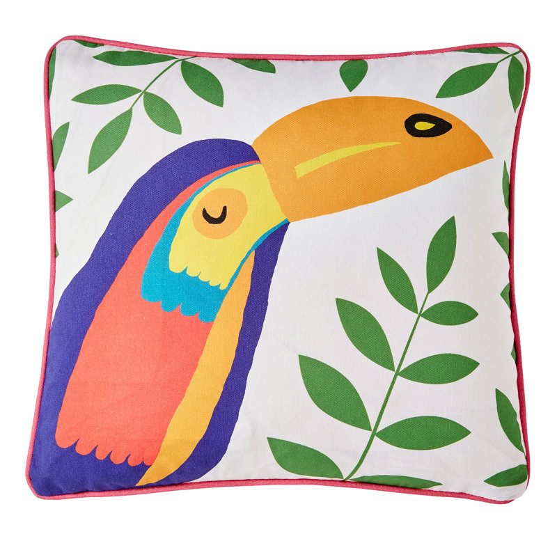 Tropical Flamingo Indoor / Outdoor Animal Print Pink Square Cushion