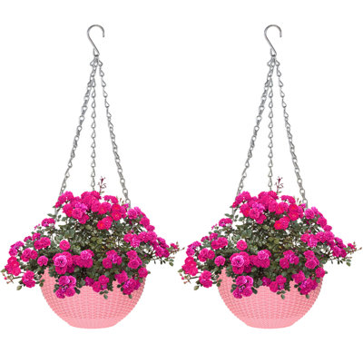  2-piece 8.2-inch brick- Braided Hanging Planters