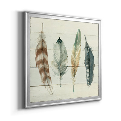 Shiplap Feathers I - Ensemble de 2 reproductions d'art