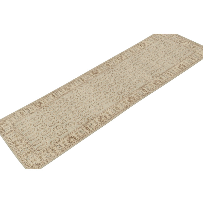 One-of-a-Kind Hand-Knotted Runner 3'1" x 9'11" Cotton Area Rug in Ivory/Brown