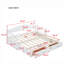 Lit de jour simple en bois avec lit gigogne extensible simple et 2 tiroirs de rangement - Finition blanche-875852104