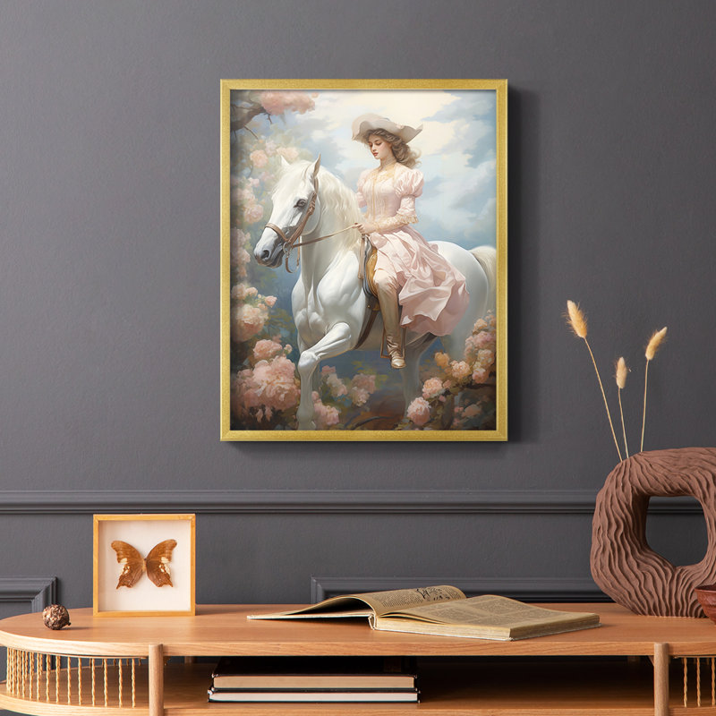 WOMEN Series CMLIII  -Premium Framed Print -Ready to Hang - No Nails Required, Gold, 21" H x 17" W