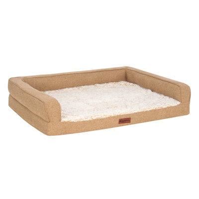 Birch Faux Fur & Soft Faux Linen Modern Sofa Dog Bed
