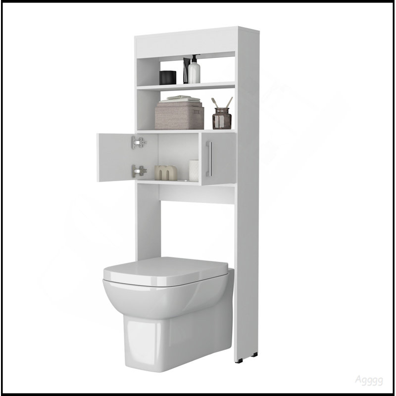 Armoire de rangement blanche à 2 portes avec tablettes ouvertes