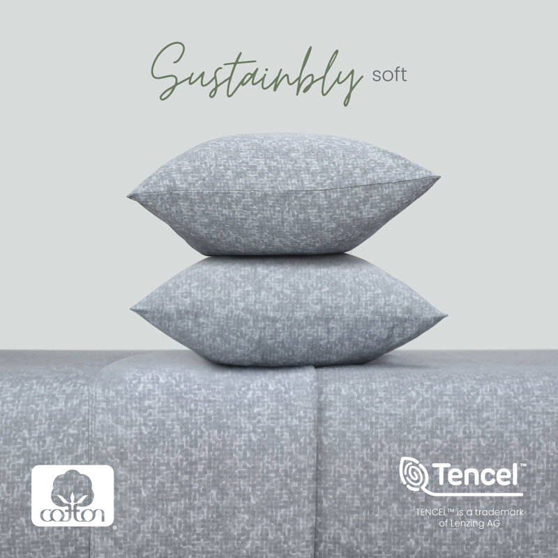 Martex Restore Solid - Soft, Breathable, Cotton Blend, Temperature Regulating, 2 Standard Pillow Cases, Charcoal