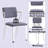 Gray Fabric & White Finish Office Chair-1059509947