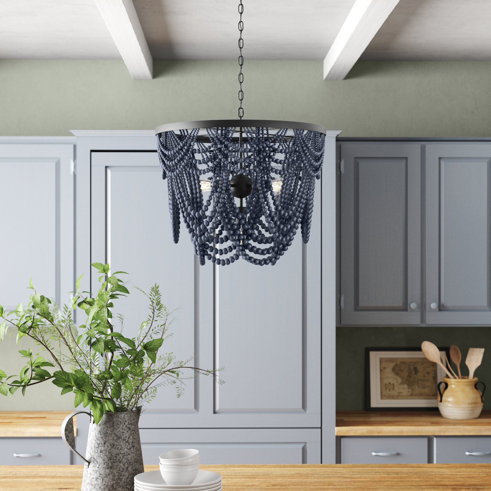 Clancey 5-Light Chandelier, Navy Blue