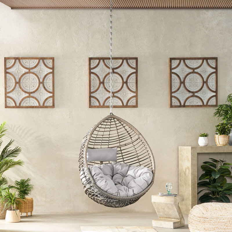 Chaise suspendue avec chaîne de 8 pi, longueur de chaîne de 26 po, coussins d'eau, largeur, détente