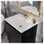 Meuble-lavabo de 24 po avec lavabo, structure autoportante pour la stabilité, portes à fermeture douce pour un fonctionnement silencieux, finition en chêne élégant pour une esthétique moderne (lavabo blanc)-1285999904-1285999917