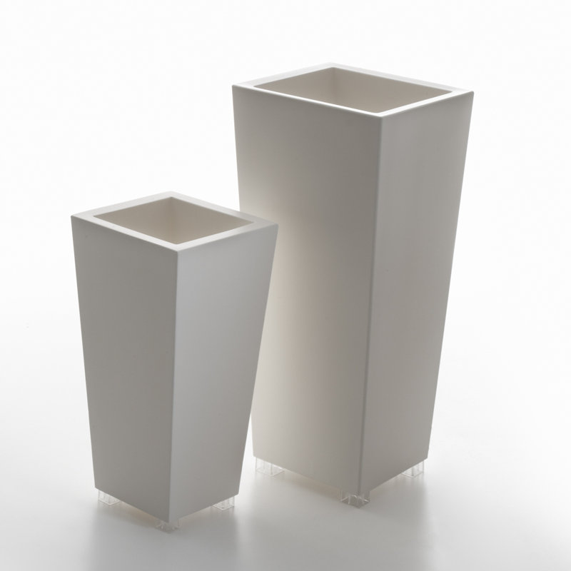 Pot de fleurs en plastique Kabin, Blanc, H 40 po x l 17,5 po x P 17,5 po