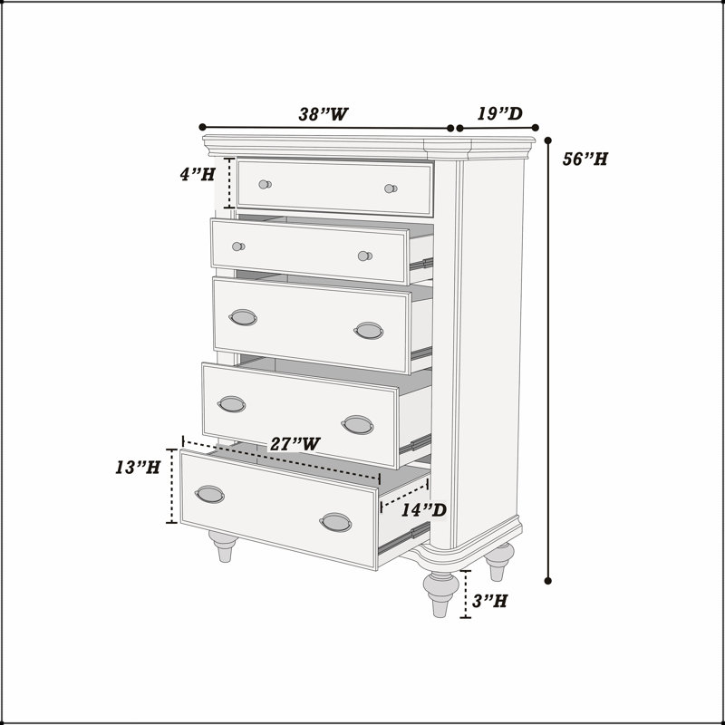 Commode 5 tiroirs Luxury Classic