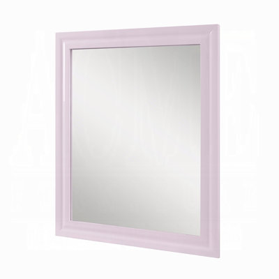 Tyra Accent Dresser Mirror, Sleek Square Wood Frame, 34X39 Glossy
