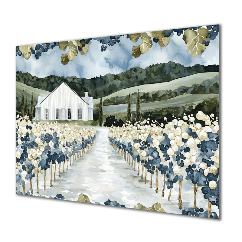 «Italian Vineyard Landscape I - Paysages», reproduction d'art murale en métal, H 12 po x l 20 po
