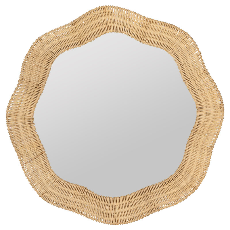 Natural Rattan Round Bathroom Wall Mirror