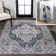 Sarok Boho Medallion Machine-Washable Navy/Light Gray Rug