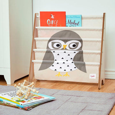 3 Sprouts - Book Shelf - Kids Book Rack Organizer - Baby Room Bookcase, Owl