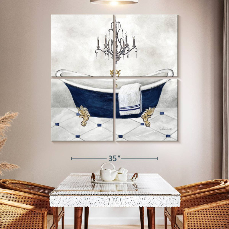 Kerrick Navy Blue Bath II, 74" H x 74" W