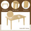 Ensemble de table de salle à manger en bois rustique, table en MDF massif avec chaises rembourrées, style maison de campagne pour la cuisine et la salle à manger