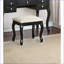 Ensemble de coiffeuse avec tabouret | Mobilier de chambre classique noir | Miroir rabattable Rangement | Bois d'hévéa | Noir-370317019