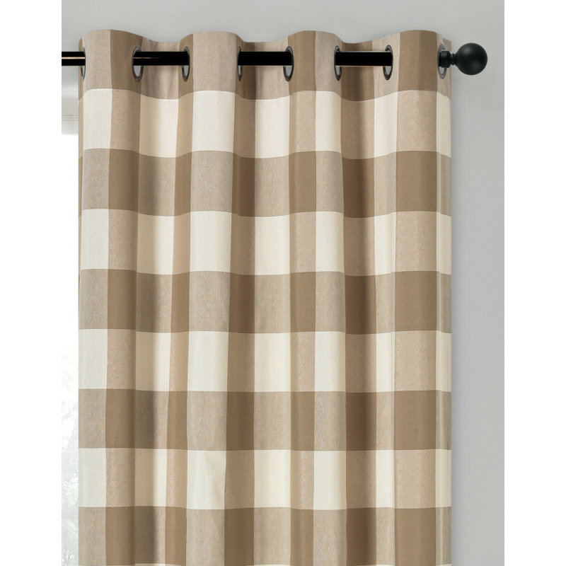 Estiven Cotton Blend Curtain Pair, Linen